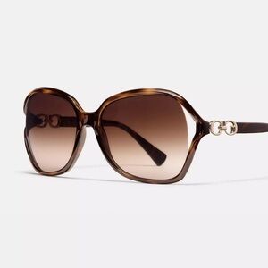 COACH SUNGLASSES $231 KISSING C dark tortoise L948 WOMENS Side logo gold